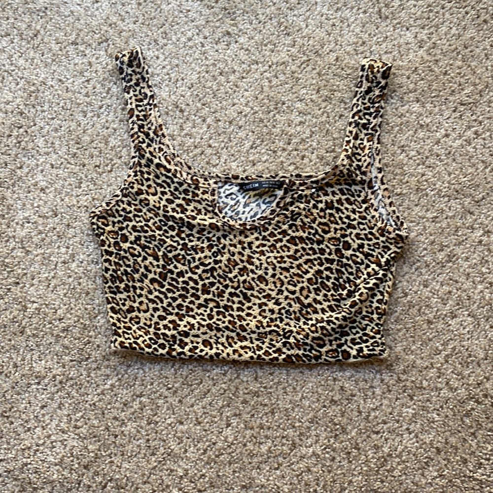 DRE922 Cheetah animal print cropped tank top size xs - Picture 1 of 4